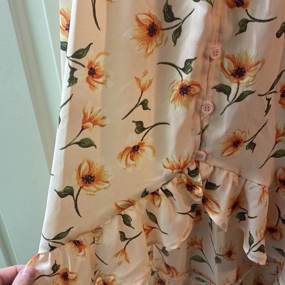 -Pink floral high- low dress - Picture 5 of 8